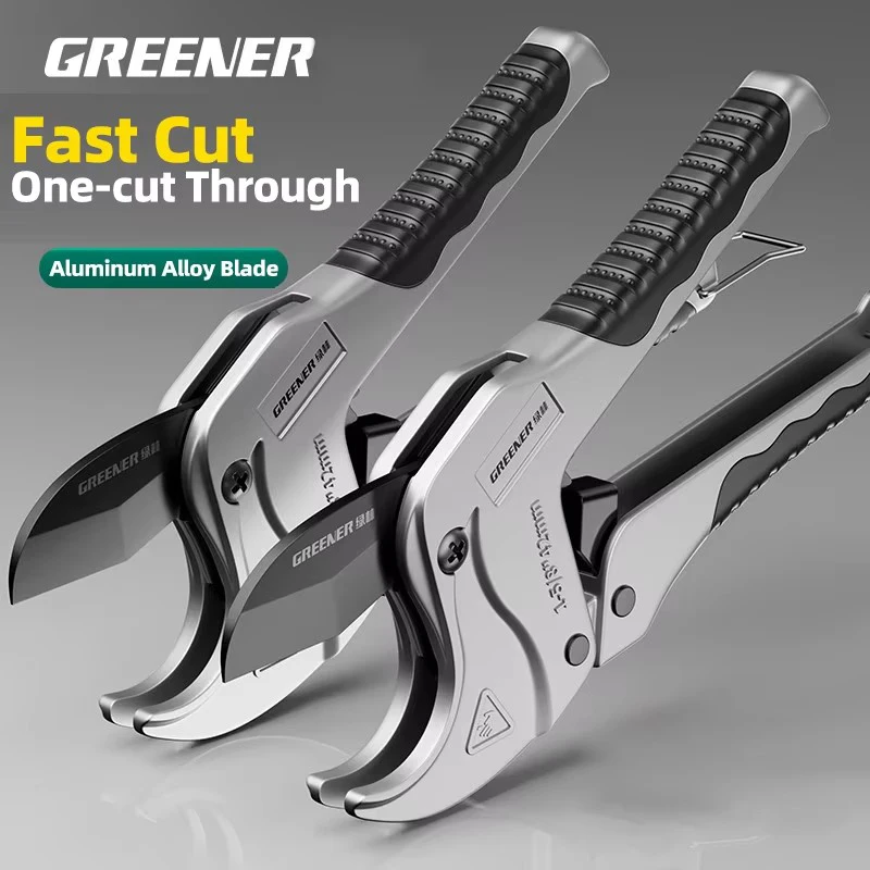 GREENERY 33/42mm Ratcheting Pipe Cutter Professional PVC PPR Tube Cutting Tool Quick Scissors Plastic Pipe Cutter Hardware Tool