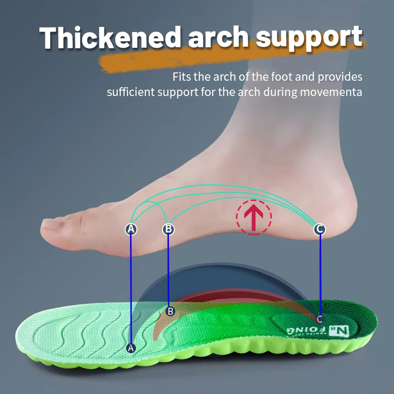 Plantillas deportivas con tecnología Cloud 4D para zapatos, suela de PU, cojín suave y transpirable con absorción de impacto, plantillas ortopédicas para correr