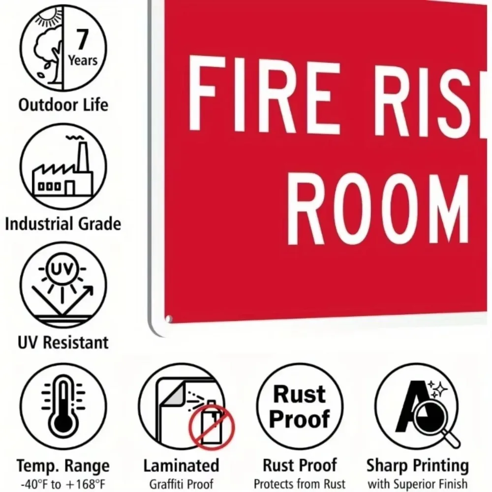 CIFbuy Personalized Fire Riser Room Metal Plaque Custom Industrial Wall Art Home Safety Sign Decor
