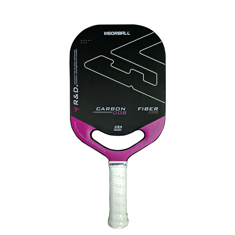 Pagaia per pickleball di alta qualità con superficie di attrito al carbonio personalizzata Design aerodinamico 3K T700 13mm/14mm/16mm