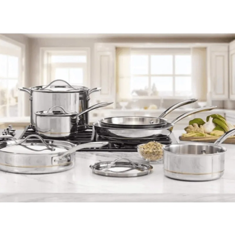 Kirkland Signature COS1119338 Cooking & Dining›Cookware Pot & Pan Sets, Stainless Steel