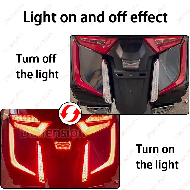 

LED Turn Signal Brake Light Indicator Tail Lamp Kit Rear Saddlebag Accent For Honda Goldwing GL 1800 Gold Wing GL1800 2018-2020