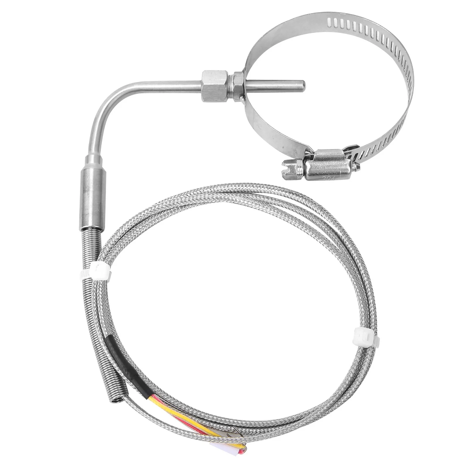 K Type Temperature Sensor Elbow Stainless Steel Temperature Probe with Retractable Circle 1m / 3.3ft Line