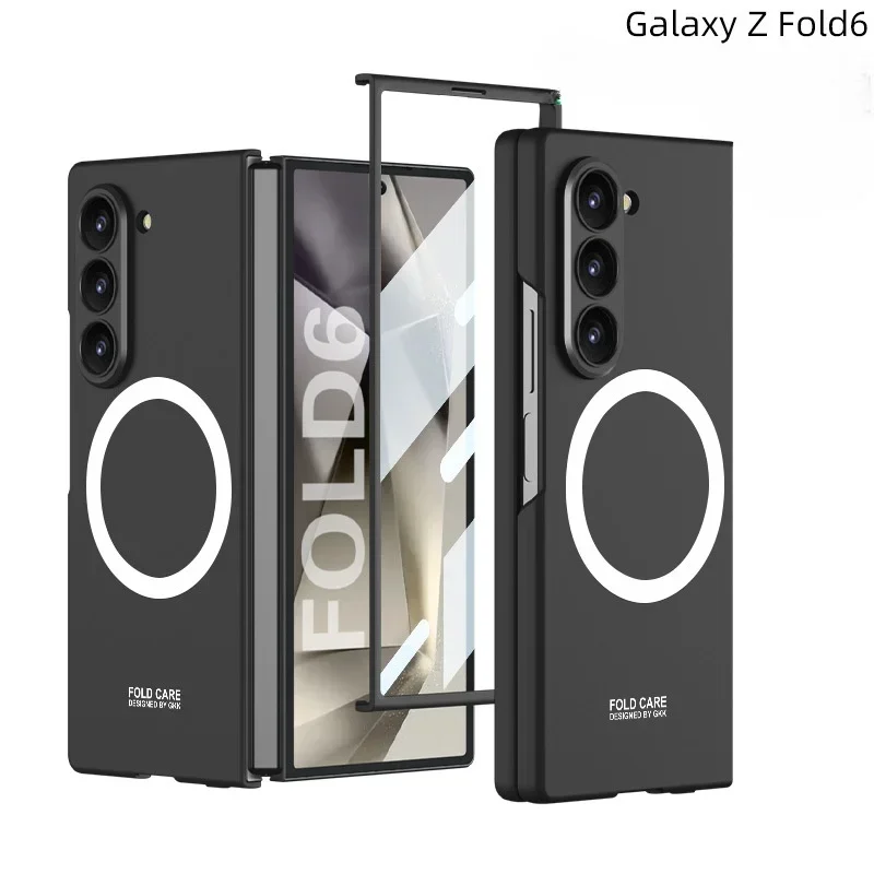 

Magnetic Wireless Charging Phone Case for Samsung Galaxy Z Fold 7 6 5 4 3 Fold6 Fold5 Fold4 Fold3 5G Hard Shell Protective Cover