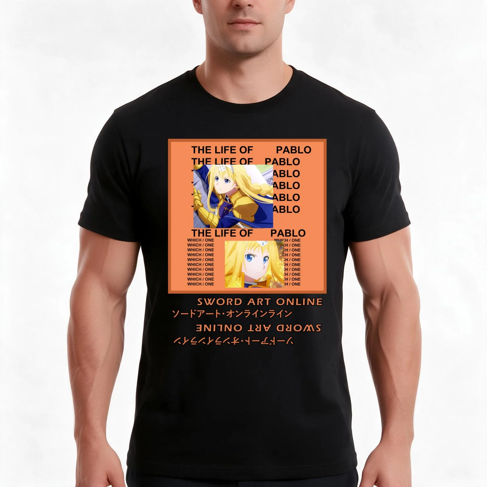 Alice Zuberg Sword Art Online x TLOP Album Cover T-Shirt, Summer Casual Cotton Tee, Oversized Streetwear Tops, Unisex Men Women