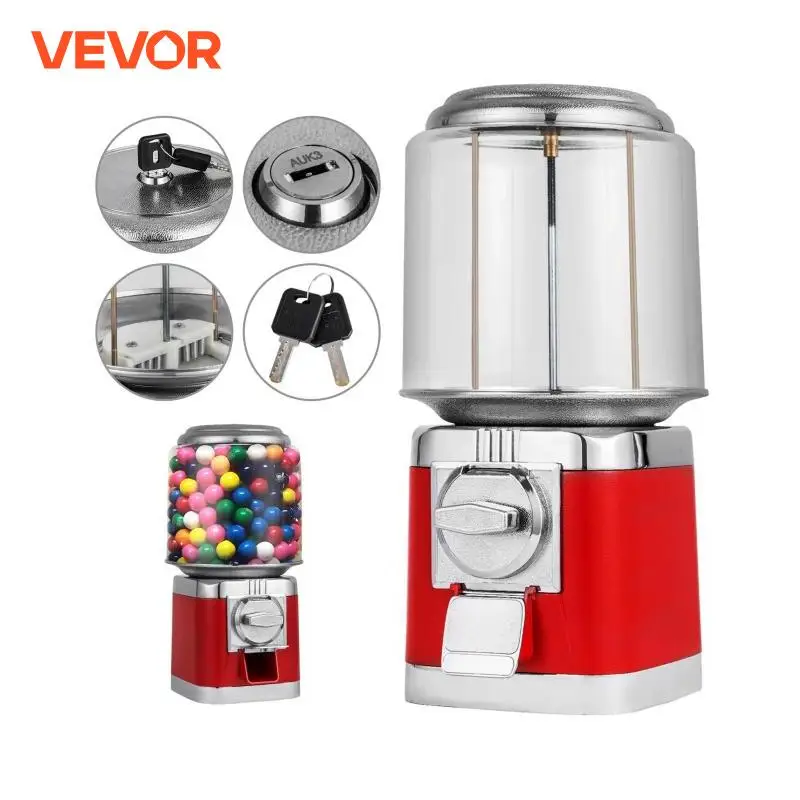 VEVOR Candy Gumball Vending Machine Dispenser W/ Keys Capacity 375PCS / 10LBS for Gaming Stores Selling Bouncy Ball, Capsule Toy