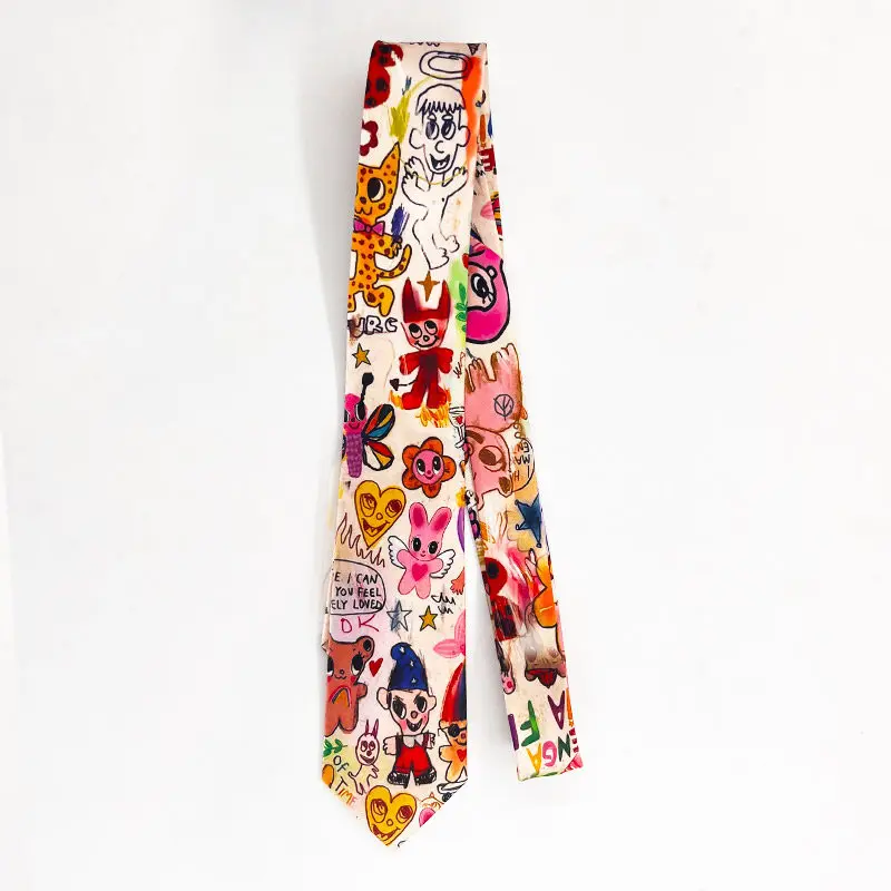 Shirt Necktie Men's and Women's Cartoon Style College Casual Necktie Accessories Contrasting Color Designed Animal Print Necktie