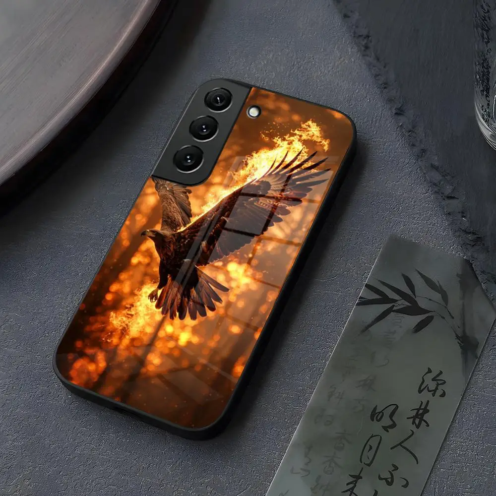 

Eagle Phone Case Glass for Samsung Galaxy S23 S25 S24 S21 S22 S20 Ultra Fe Plus A34 A16 A54 A24 A52 A53 Cover