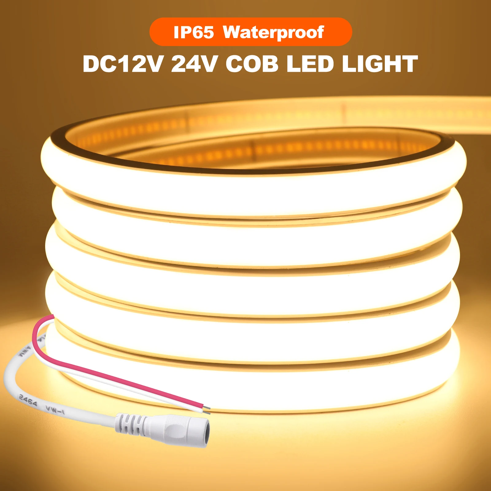 

tira led COB 12V 24V 320LEDs/m High Density Waterproof Outdoor LED Ribbon Flexible Neon Strip COB Tape Warm Natural White