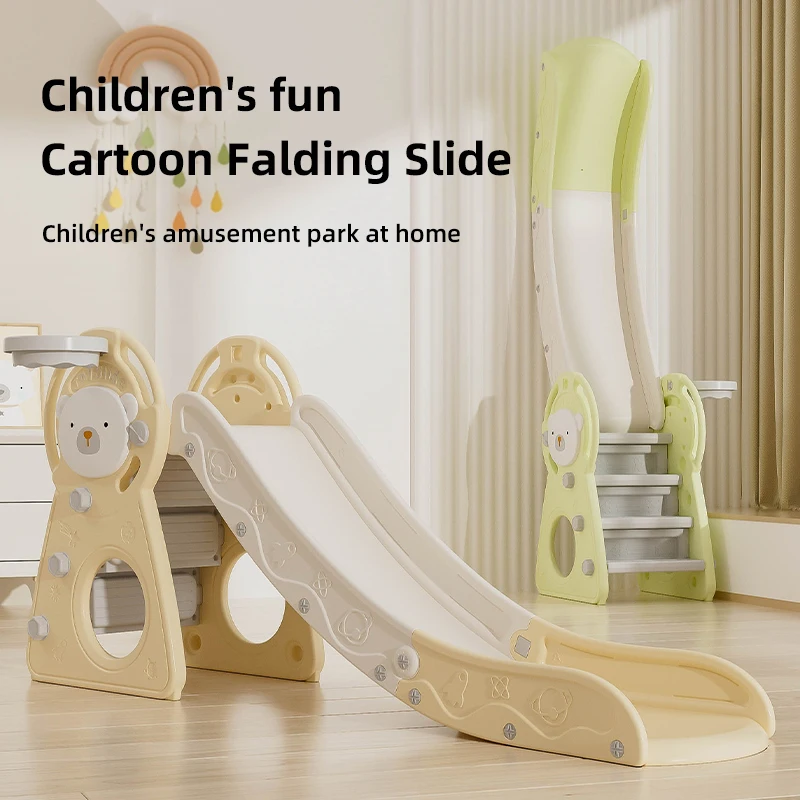

Attractive Foldable Kids Slide Convenient Storage Toddler Mini Indoor Equipment Playground Plastic Slide