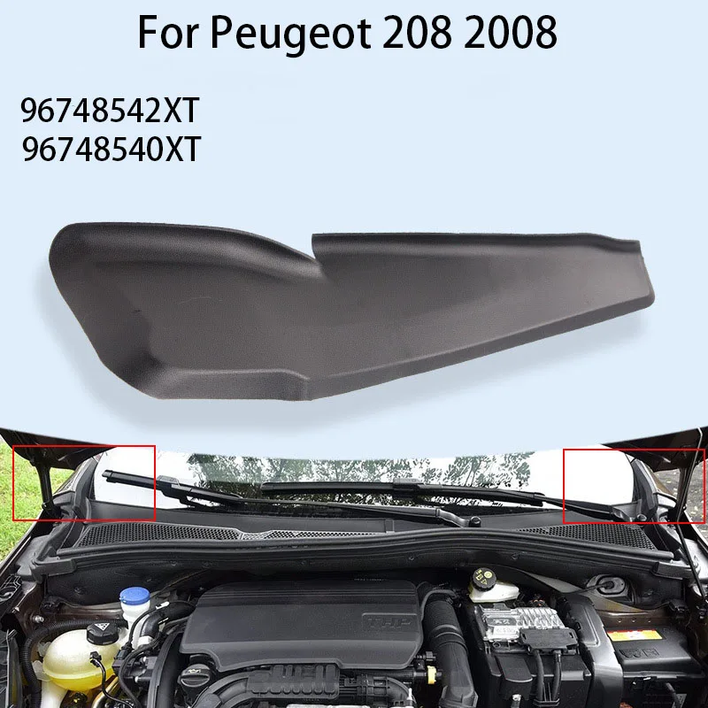 

2PCS Car Front Windshield Wiper Side Extension Trim Cover 96748542XT 96748540XT for Peugeot 208 2008