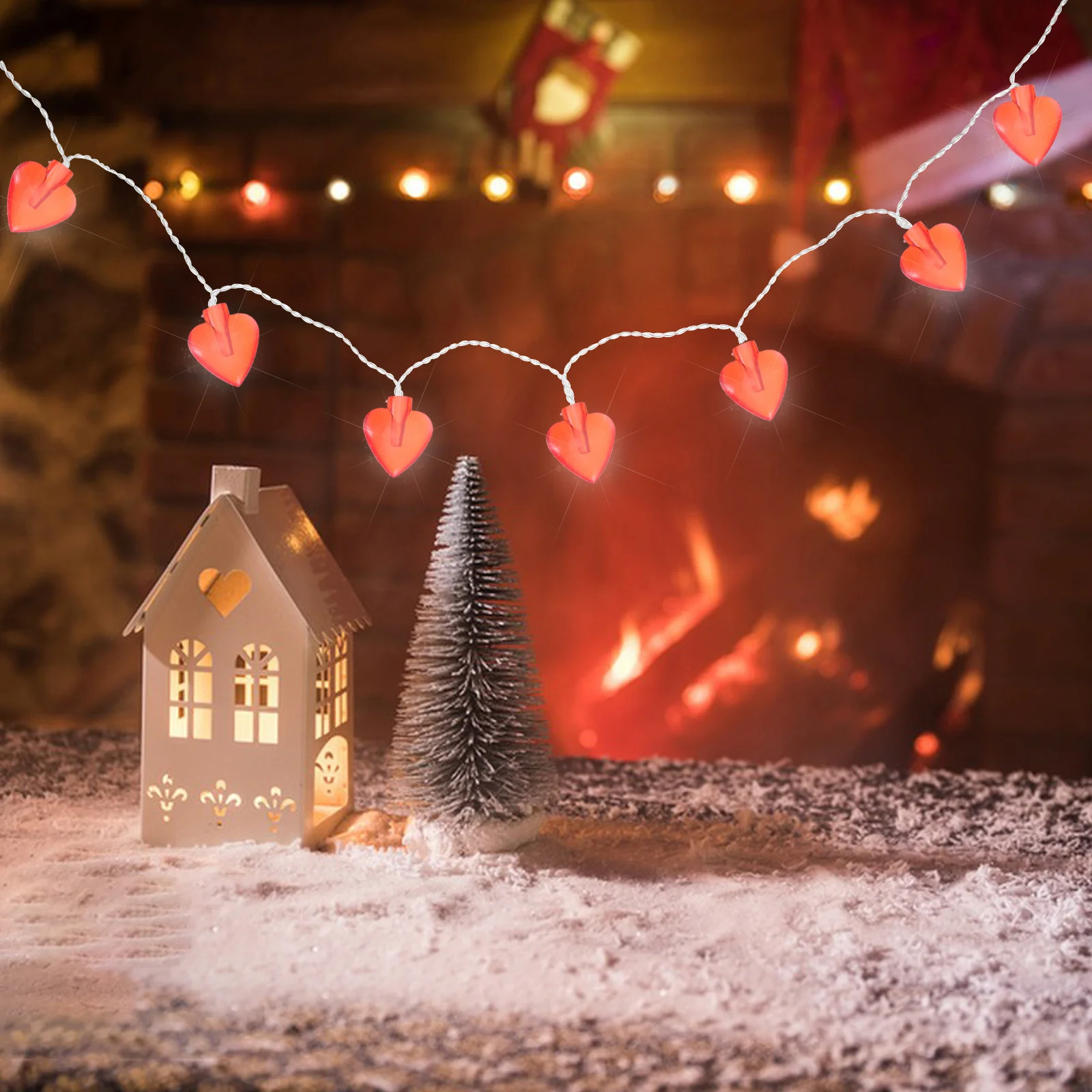 

50pcs Light Bulb Cover 5Mm Led Heart Shade For String Lights Decorative Outdoor Wedding Party Christmas Birthday Garden Patio