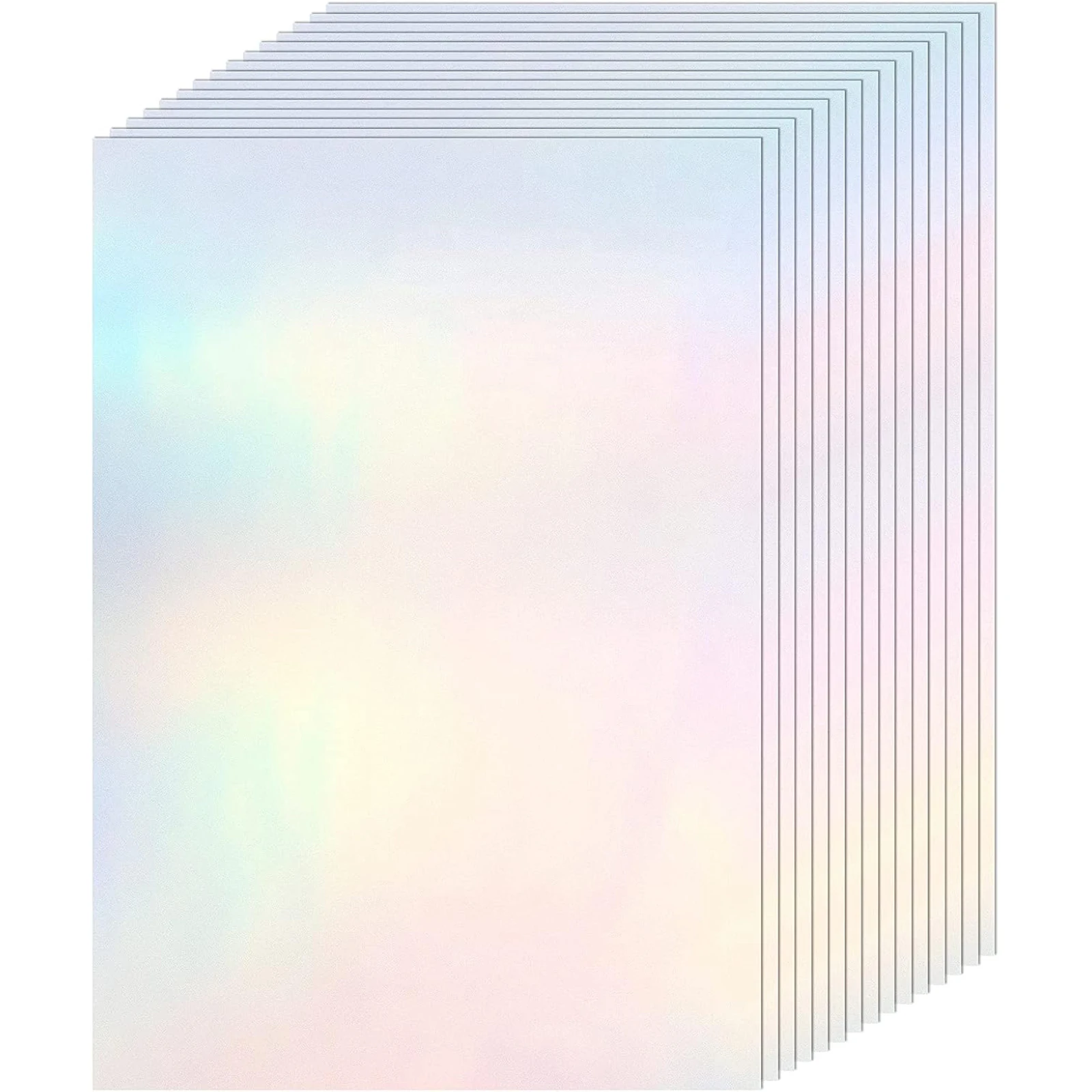A4 50 Blatt 8,3 x 11,7 Zoll regenbogenfarbenes holografisches Aufkleberpapier, glitzernde, klare Overlay-Kaltlaminierfolie, selbstklebende Vinylfolie – Detail 1