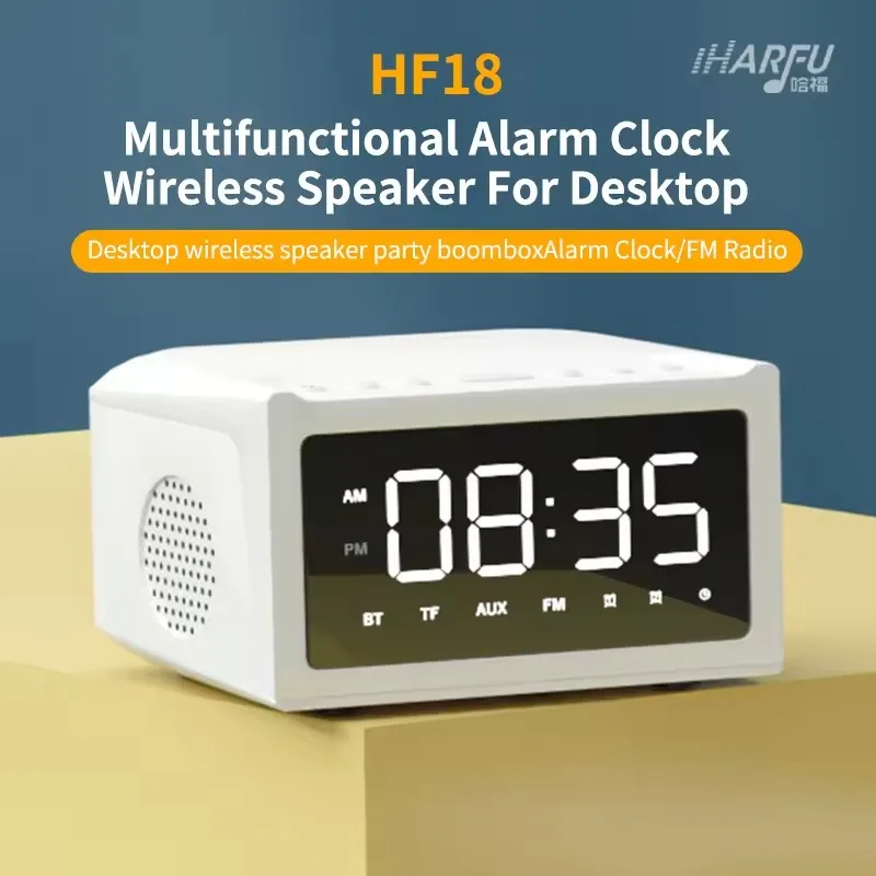 

Wireless Charging Music Box High Quality Portable Caixa De Som Bluetooth Speaker HIFI Sound Box with Clock Display Voice Call FM