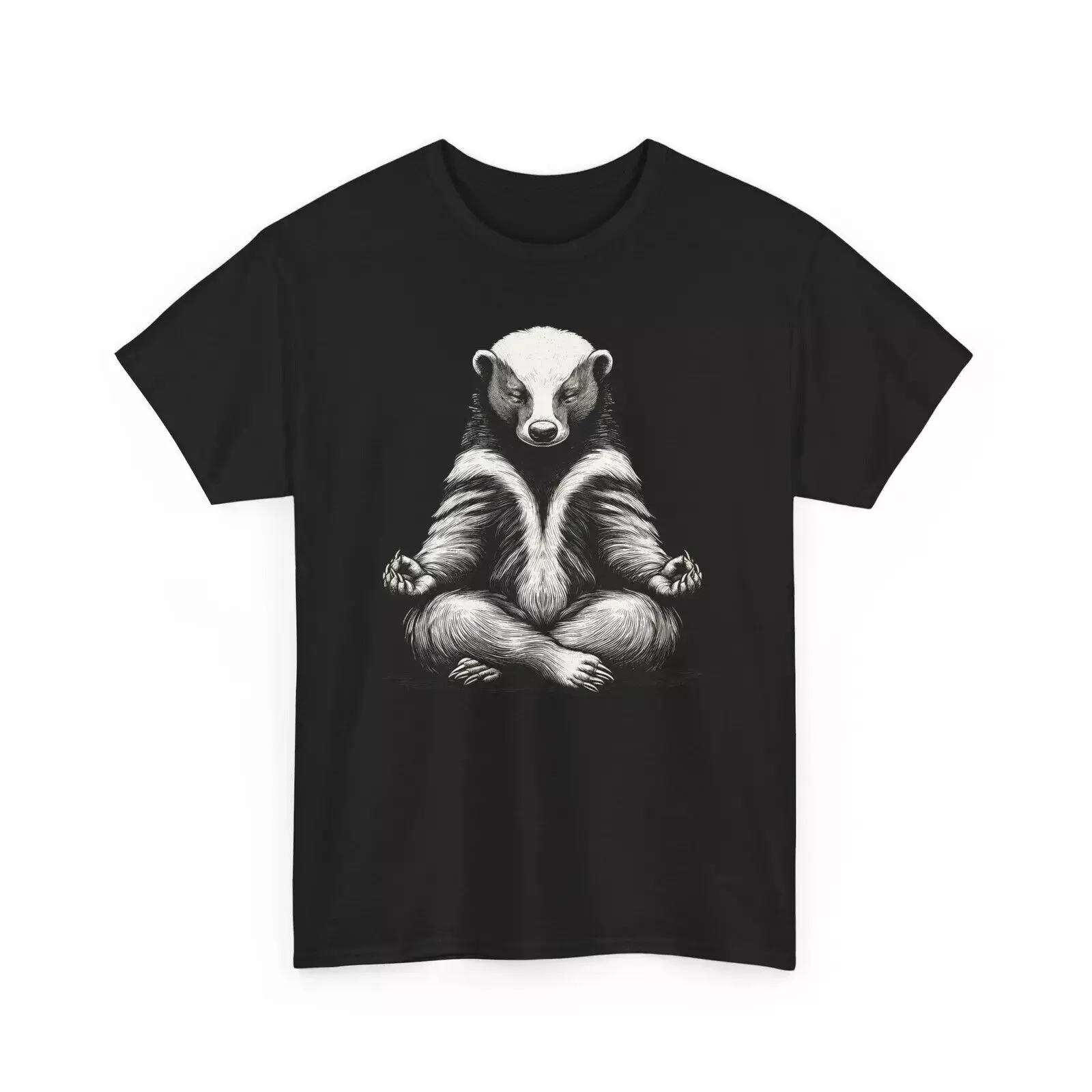 Honey Badger Doing Yoga Funny T-shirt - Novelty Meditation Men Women