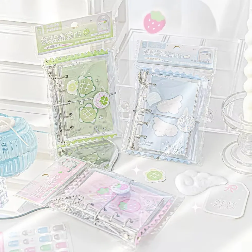 

Cute Ins Style Dress-up M5 Binder Journal Book PVC Mini Loose Spiral Notebook Colorful DIY Mini M5 Album