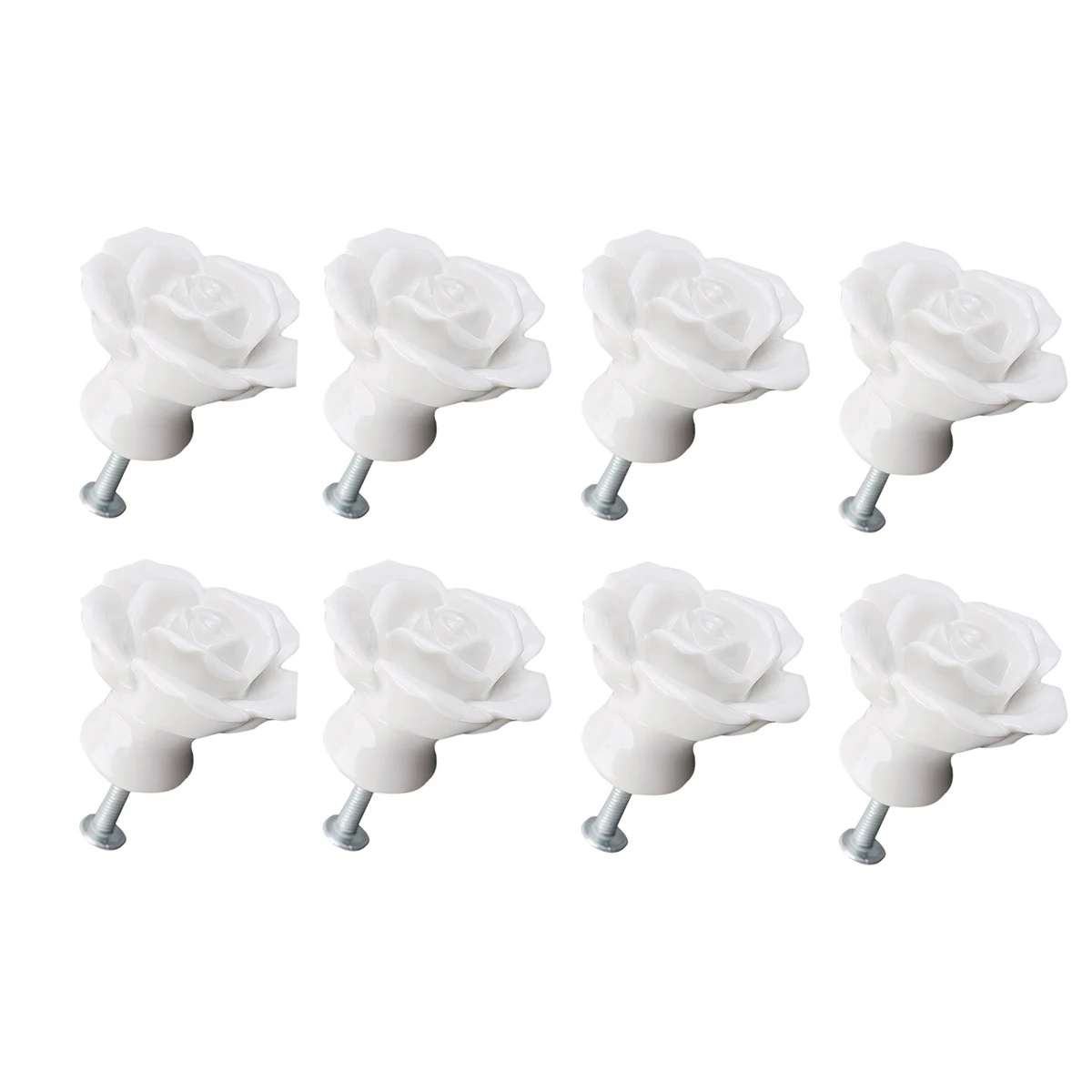 

8 Pcs Ceramic Handle Pull Knob Retro Decor Rose Drawer Knobs Kitchen Cabinet Door European Style