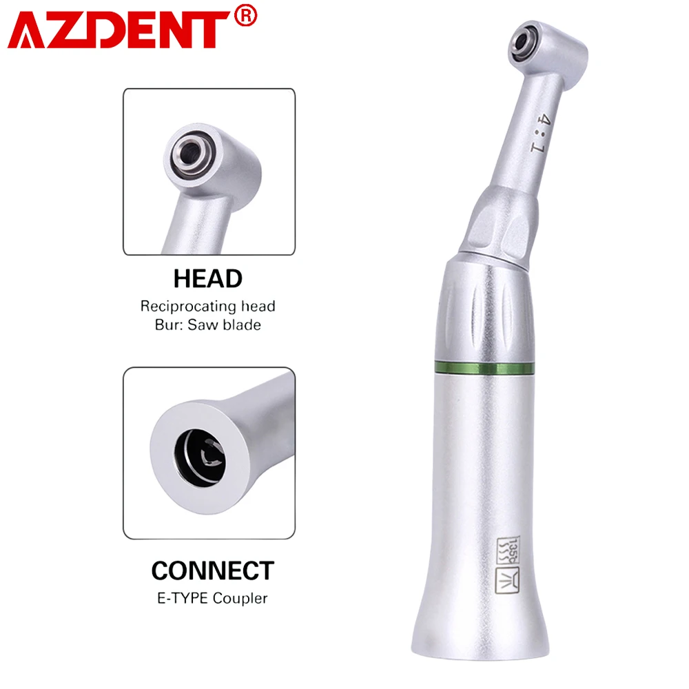 AZDENT Dental Ortho Interproximal Stripping Contra Angle 4:1 Reduction Low Speed Handpiece Strip Orthodontic Dentistry Equipment