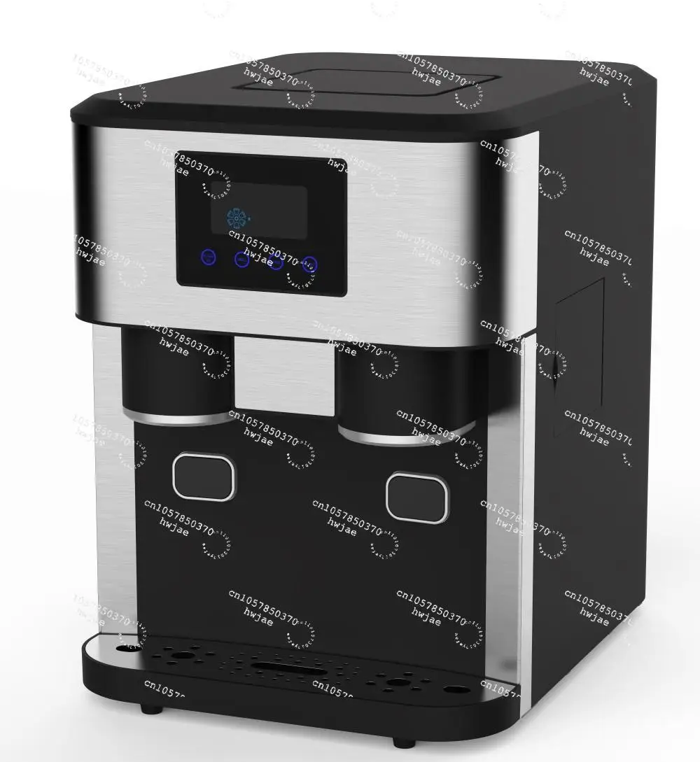 18kg Capacity 2l Water Tank 1kg Ice Bin Lcd Touch Screen Portable Countertop Ice Maker With Cold Water Dispenser Crushed Ice