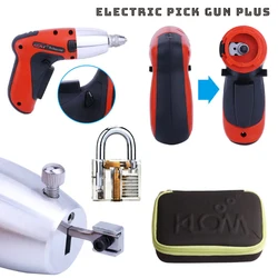 KLOM-Electric Pick Gun Plus with Carry Case, Professional Locksmiths Unlocking Locks, Including Cross and Dimple Cylinders