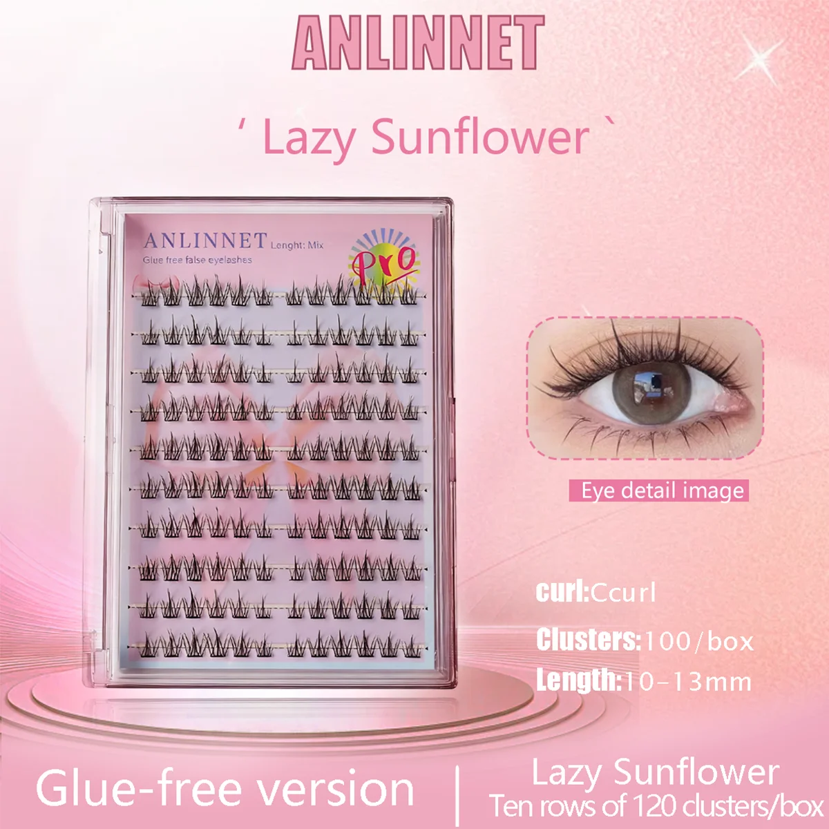 120 Stück Manga-Wimpern, einzelne Wimpern, Sonnenblumen-Stil, falsche Wimpern, wiederverwendbare Wimpern, künstliche Wimpern