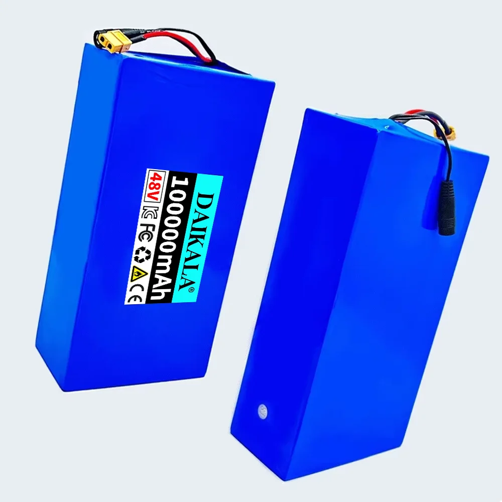 New 48V 13S6P 100Ah Lithium-ion battery pack For 54.6V 2000W electric scooter and bicycle battery, built-in 50A BMS+charger