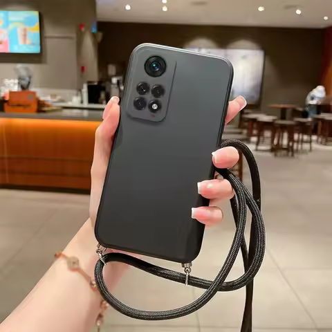 Crossbody Strap Lanyard Case For Xiaomi 13 12 12X 11 Lite 12T 11T Pro Poco X5 X4 M4 C40 F3 M3 Pro Silicone Soft TPU Back Cover