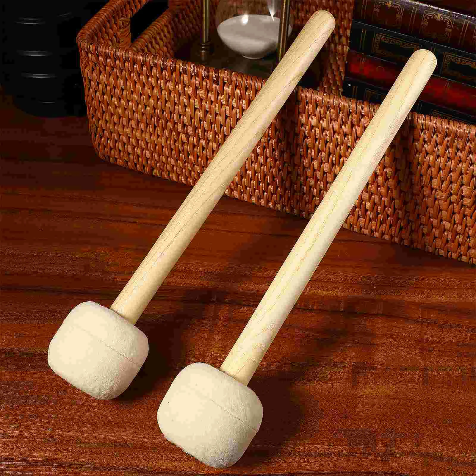 2 Pcs Wool Felt Drumstick Bass Drum Mallets Marching Band Marching Band Drum Sticks Drum Mallets Percussion