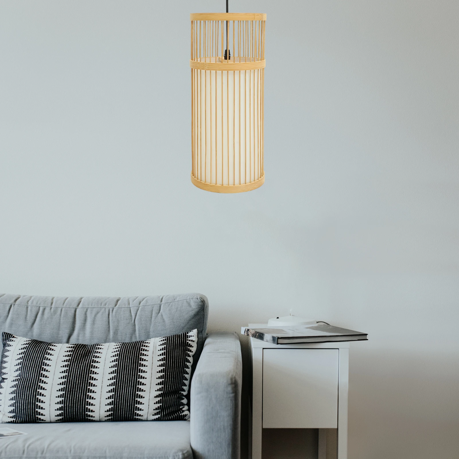 

Bamboo Chandelier Pendant Light Ceiling Vintage Lamp Tatami Cloth Retro Japanese