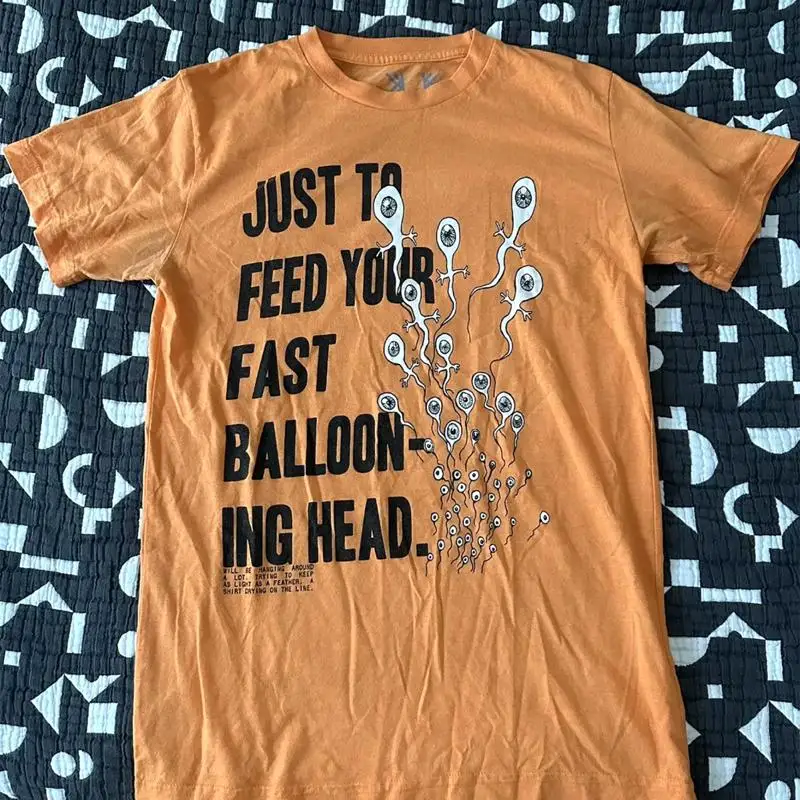 قميص Radiohead W A S T E سريع المبالغة برتقالي 5Xl