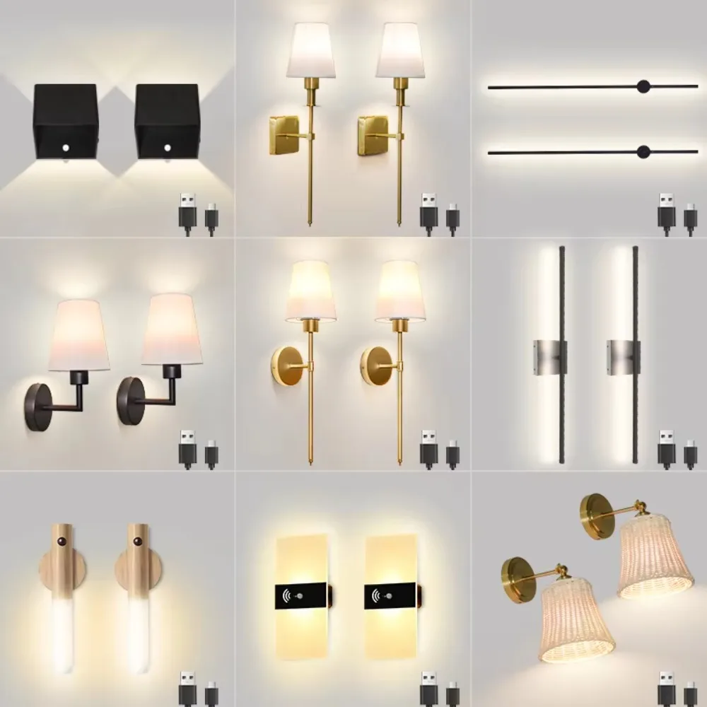 

Classic Nordic Wireless Interior Home Decor Remote Control Light Emitting Diode Battery Powered Installation Wall Light