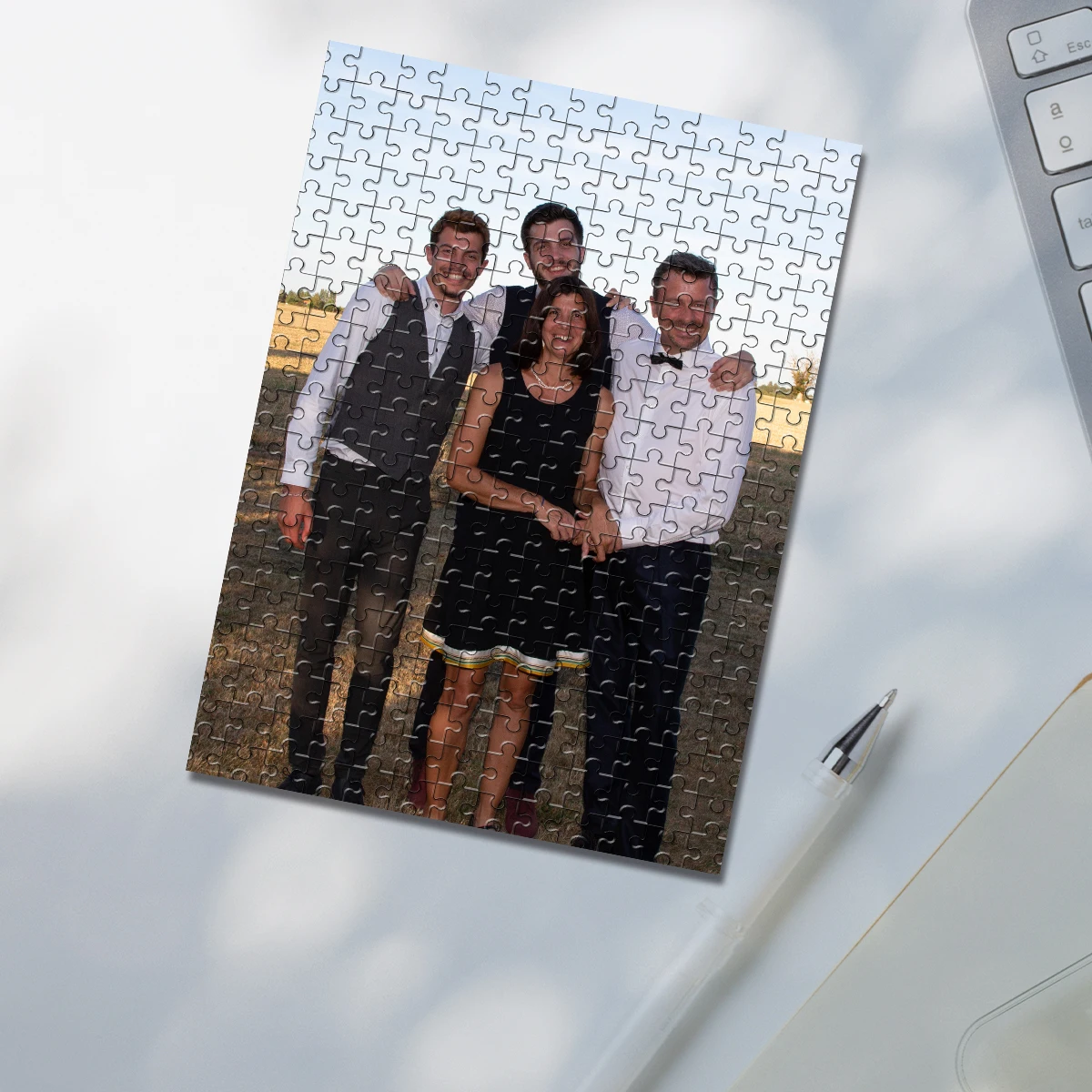 35/300/500/1084 elementów Personalizowane Puzzle ze Zdjęciem na Zamówienie, Puzzle ze Zdjęciem Rodzinnym, Puzzle dla Par, dla Rodziny, na Boże Narodzenie