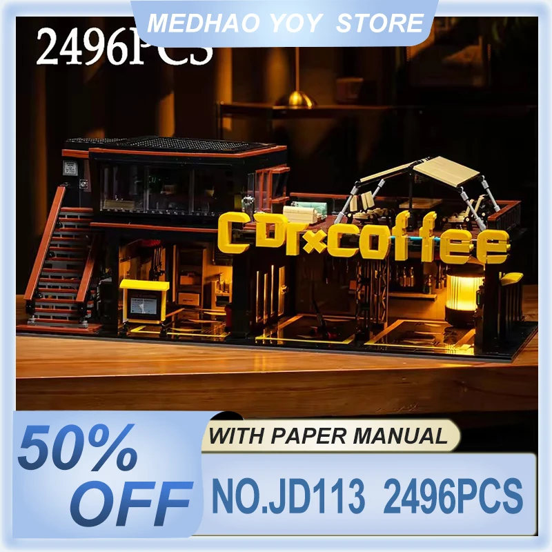 

Coffee Auto Repair Shop Coffee Car Club Building Blocks Street View Cafe Store Modular Bricks DIY Toys Kids Adult Chrismas Gifts