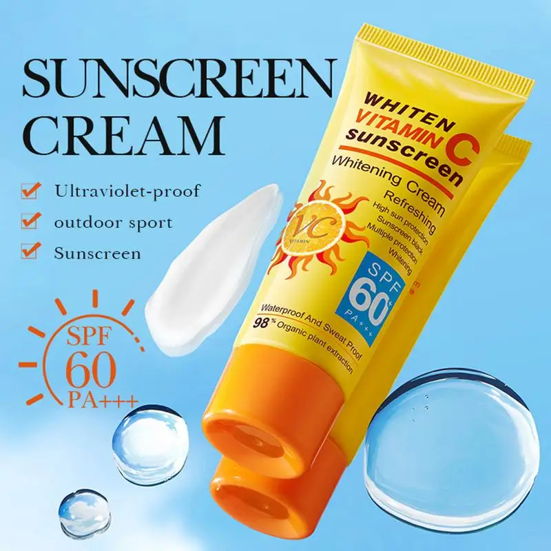 

1pc 40g Facial Body Sunscreen Whitening Sun Cream Sunblock Skin Protective Cream Anti-Aging Oil-control Refreshing SPF60 PA +++