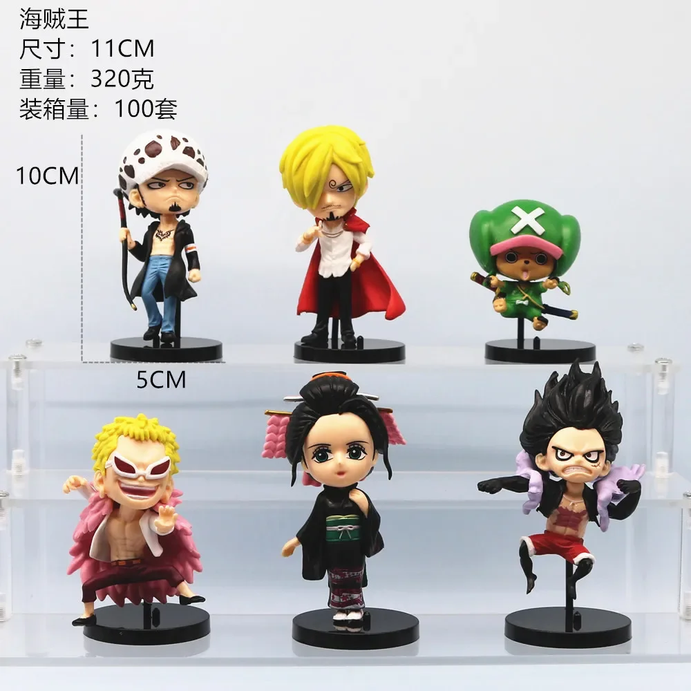 Figurines d'action miniatures One Piece, version Q, dessin animé Luffy, Sanji, Chopper, jouets modèles, intérieur de voiture, accessoires d'ornement de bureau