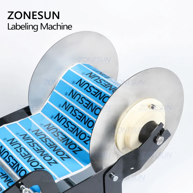 ZONESUN ZS-50W Manual Mineral Water Plastic Round Bottle Labeling Machine For Round Bottles Sticker Label Packing Machine