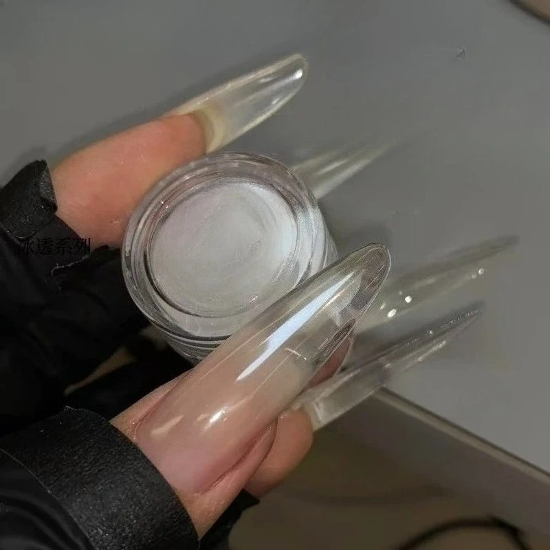 Nouvelle poudre à ongles effet miroir Aurora, paillettes cristallines, poudre de polissage blanc nacré effet clair de lune, poudre scintillante pour manucure DIY