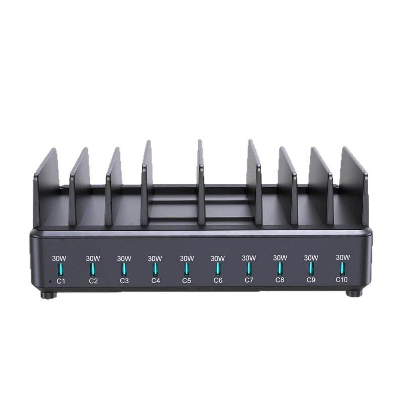 

Multi-port desktop charger, charging station, fast charging, multi-port tablet charging seat, flash charging.