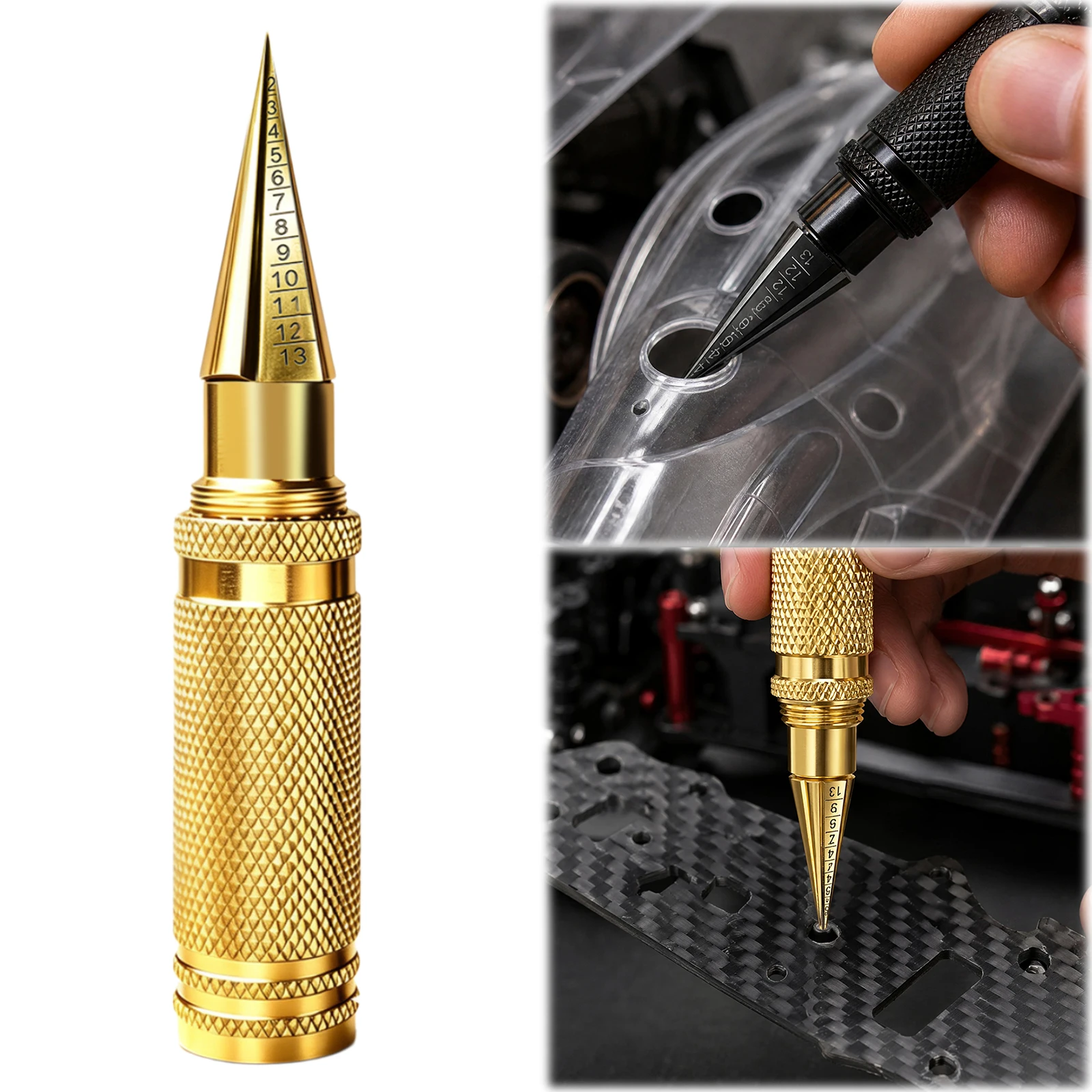 0-14mm Manual Hole Punch Heavy-Duty Reamer Drill Bit Multifunctional Hole Reamer for Woodworking Model Making DIY Crafts