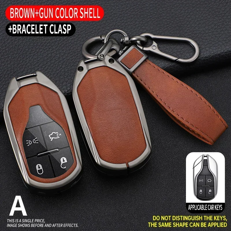 

Car Key Case For Maserati Levante Ghibli Quattroporte GT Granturismo GranCabrio Zinc Alloy Cover Shell Fob Protector Accessories