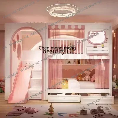 ss cn8350 ss 8350 Modern Solid Wood student's Bed Upper and Lower Bunk  Lower Table Tree House Bed Height Bunk Bed with Arch