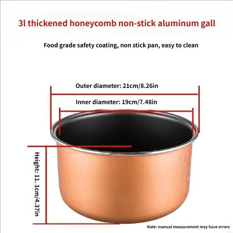   Stainless Steel Rice Cooker Inner Container Replacement Nonstick Cooking Pot for Home Cooking Kitchen Appliances view 6