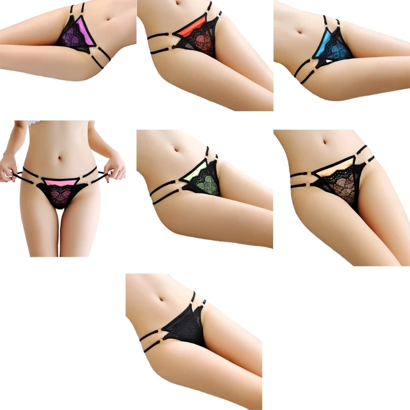 

O Rings String Thongs for Women Strappy Cut Out Underwear Low Rise T-back Sexy Thongs Panties Lace T-back Underpants