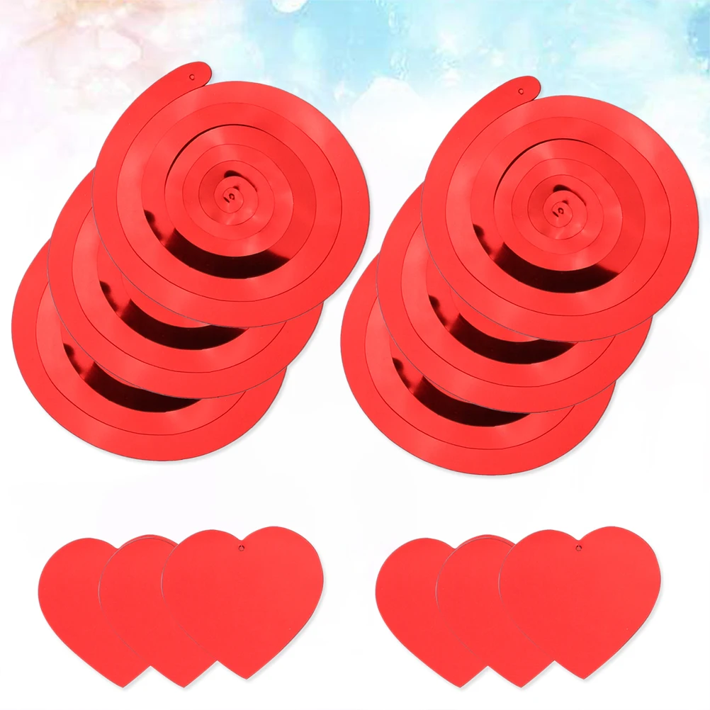 

6pcs Heart Hanging Decorations Spiral Swirls Wedding Dizzy Dangler Decorations Party Christmas Birthday Festive DIY