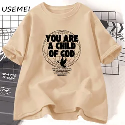 You Are A Child of God Tshirt Women Men Graphic Design Tee Trendy Christian Tshirt Cotton Short Sleeve Unisex Tee Shirt Clothes