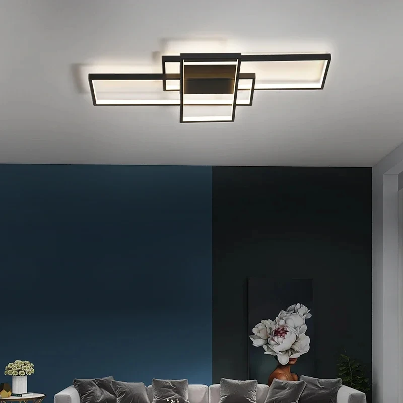 Nordische moderne LED-Decken leuchten für Wohnzimmer Schlafzimmer Glanz LED Wohnkultur dimmbare Decken leuchte schwarz/weiß Decken leuchte