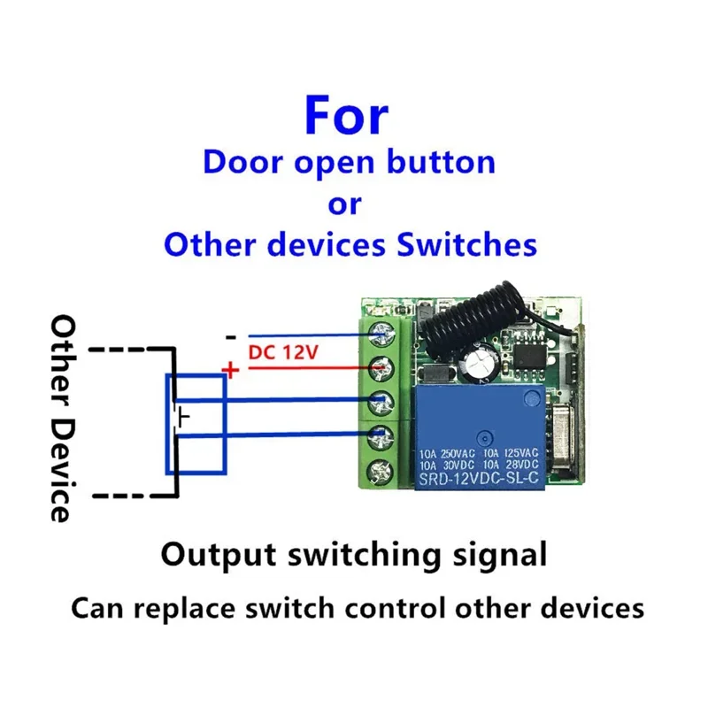 GERMA 433 Mhz bezprzewodowy pilot przełącznik DC 12V 10A 1CH moduł przekaźnika odbiorczego nadajnik RF 433 Mhz dla światła drzwi garażowych