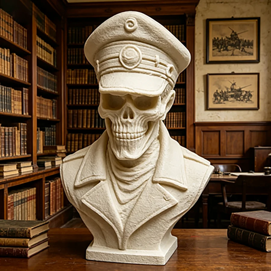 3D Printed Eternal Underworld Guardian Officer Statue Undead Warden Skeleton Figurine Gothic Desktop Collectible Decor Gifts