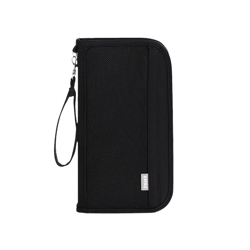 Western RDIF Blocking Passport Holder Men Travel Document Bag Large Capacity Purse for Women