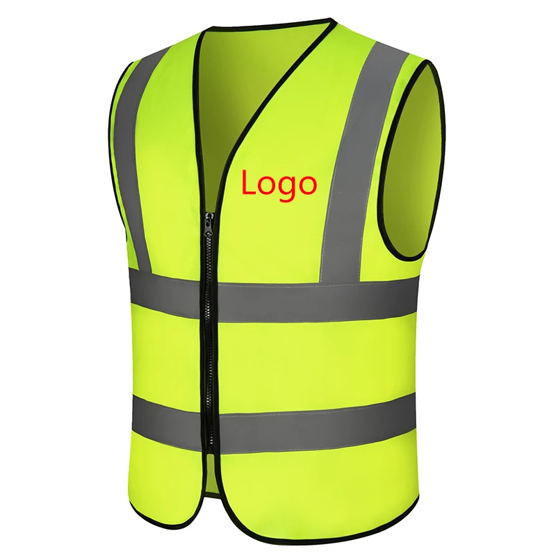 Highlight Reflective Night Work Security Running Cycling Safety Vest High Visibility Reflective Safety  Print Logo